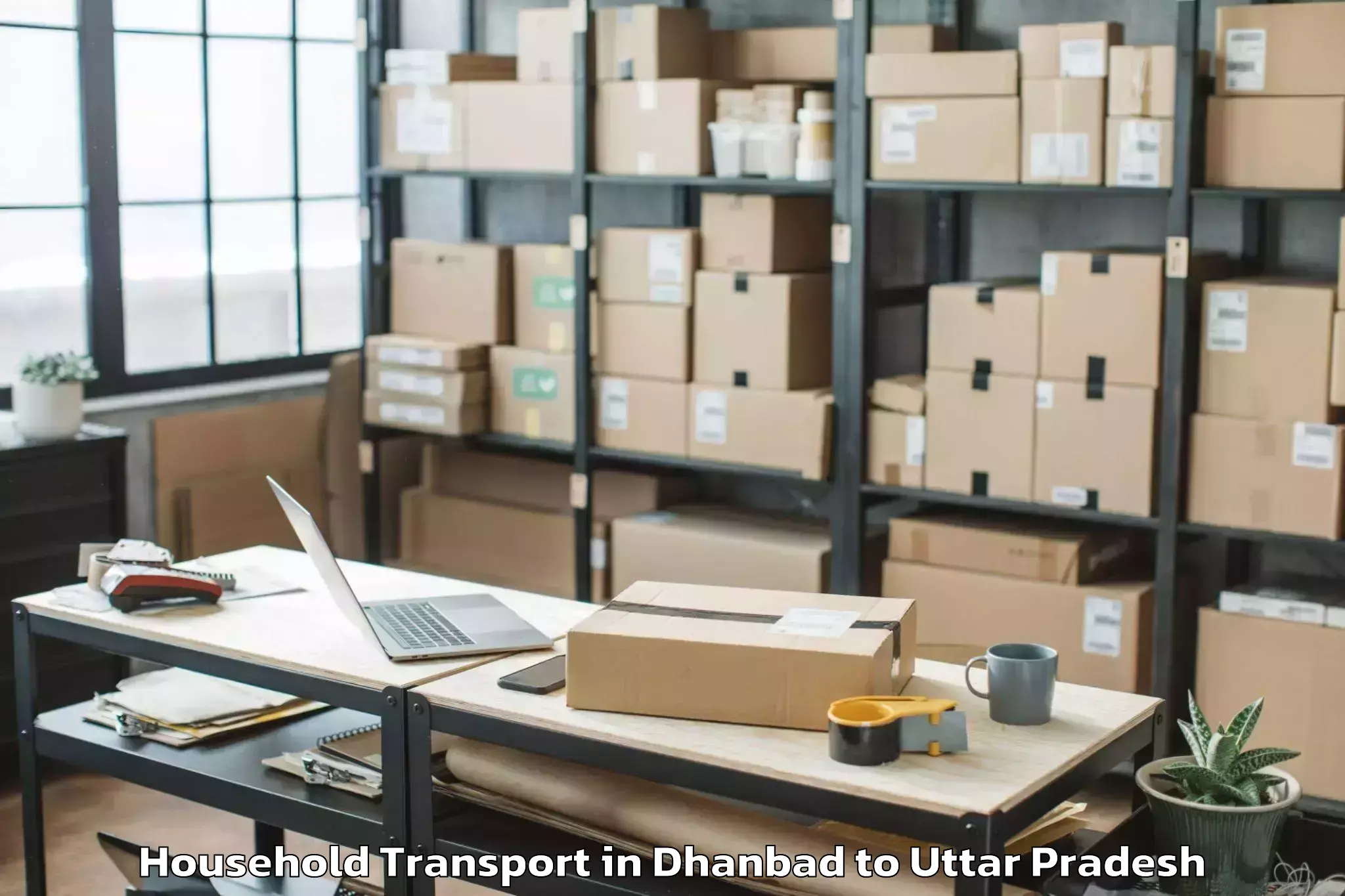 Top Dhanbad to Sikandara Household Transport Available